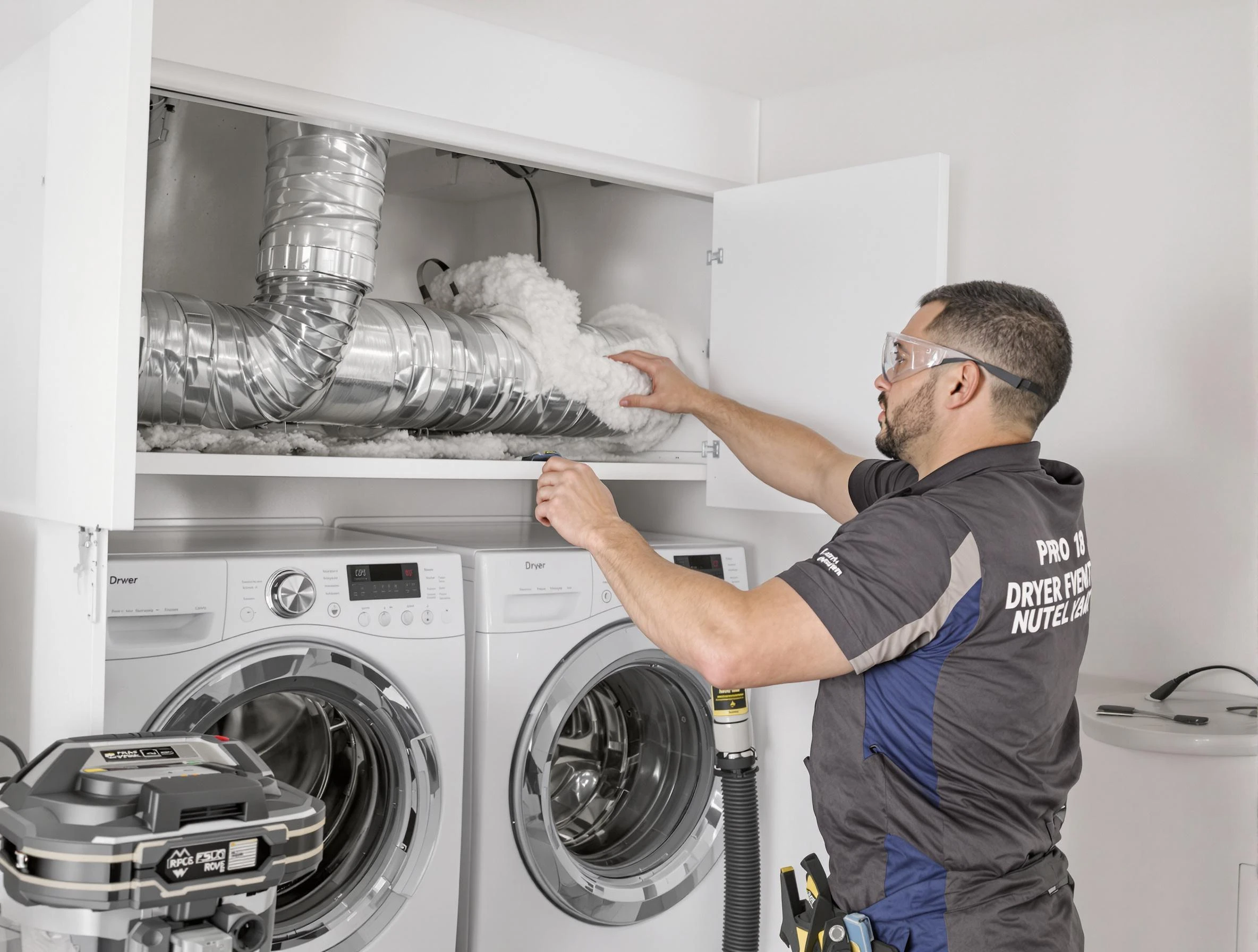 Smyrna Dryer Vent Cleaning certified technician performing specialized gas dryer vent cleaning in Smyrna